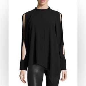 Nicholas Black Slit Sleeve Blouse Size 4 Made in Italy